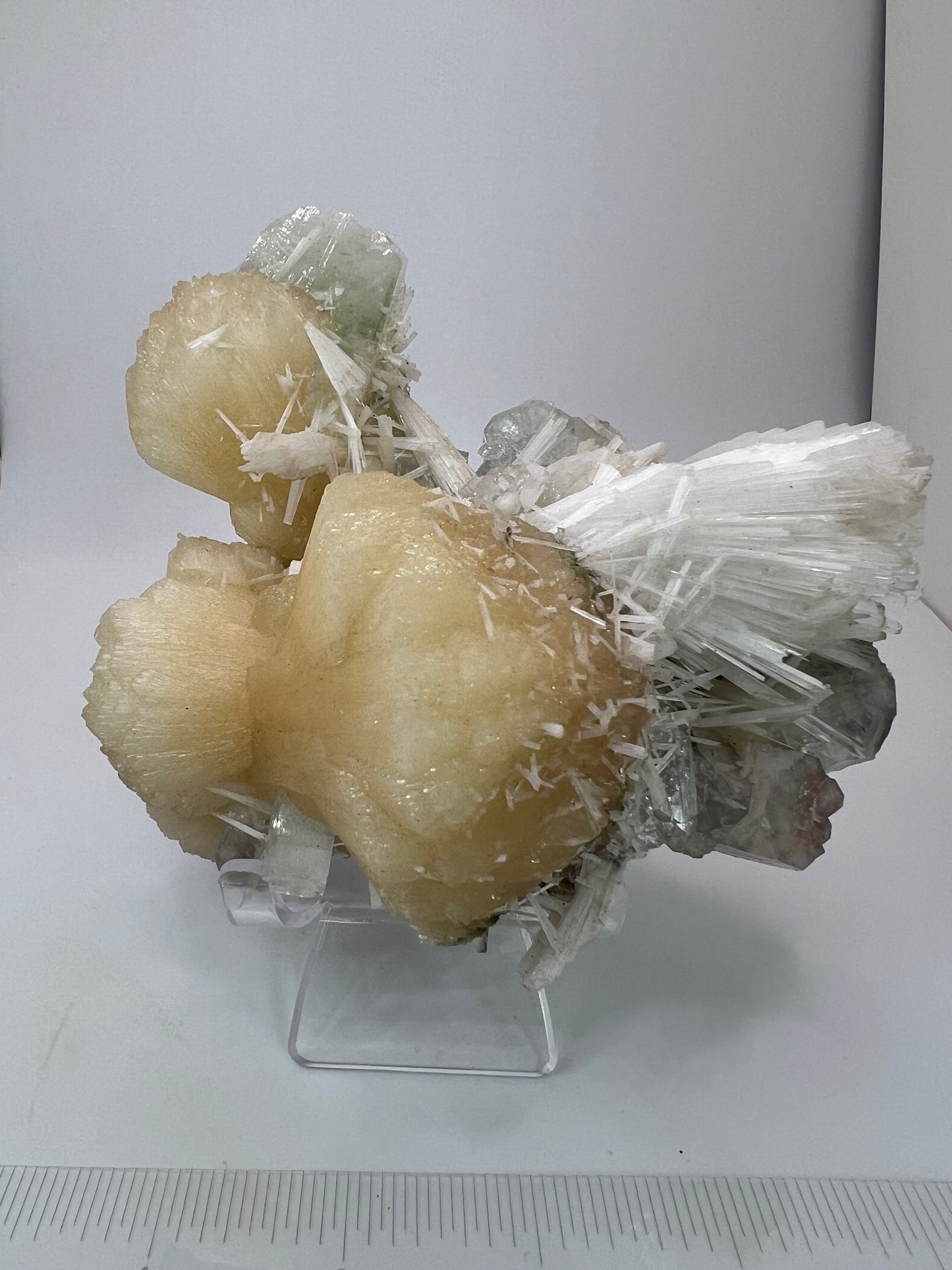 Green Apophylite, Stilbite, and Scolecite